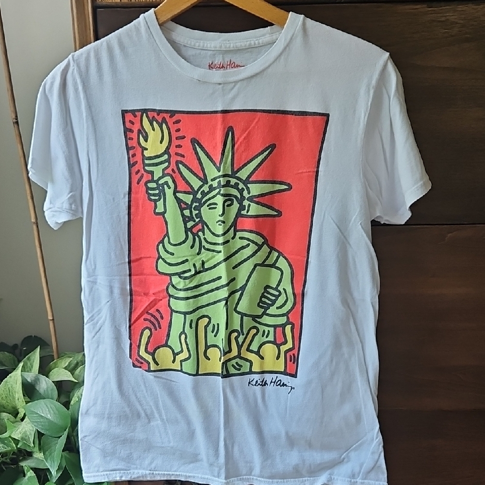 Keith Haring Statue of Libery Graphic T-Shirt